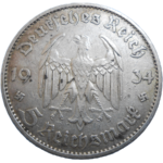 Nemecko 5 Mark 1934 D