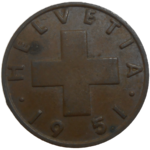 Švajčiarsko 2 Rappen 1951 B