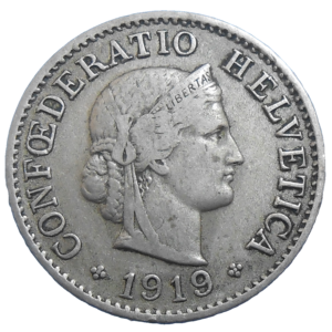 Švajčiarsko 5 Rappen 1919 B