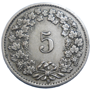Švajčiarsko 5 Rappen 1919 B