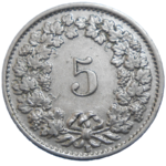 Švajčiarsko 5 Rappen 1920 B