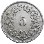 Švajčiarsko 5 Rappen 1945 B
