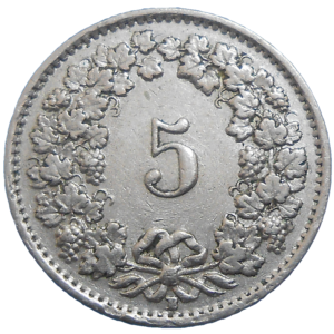 Švajčiarsko 5 Rappen 1945 B
