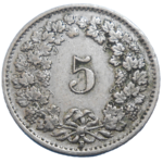 Švajčiarsko 5 Rappen 1954 B