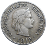 Švajčiarsko 10 Rappen 1919 B