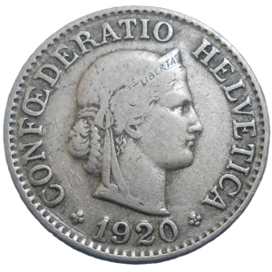 Švajčiarsko 10 Rappen 1920 B