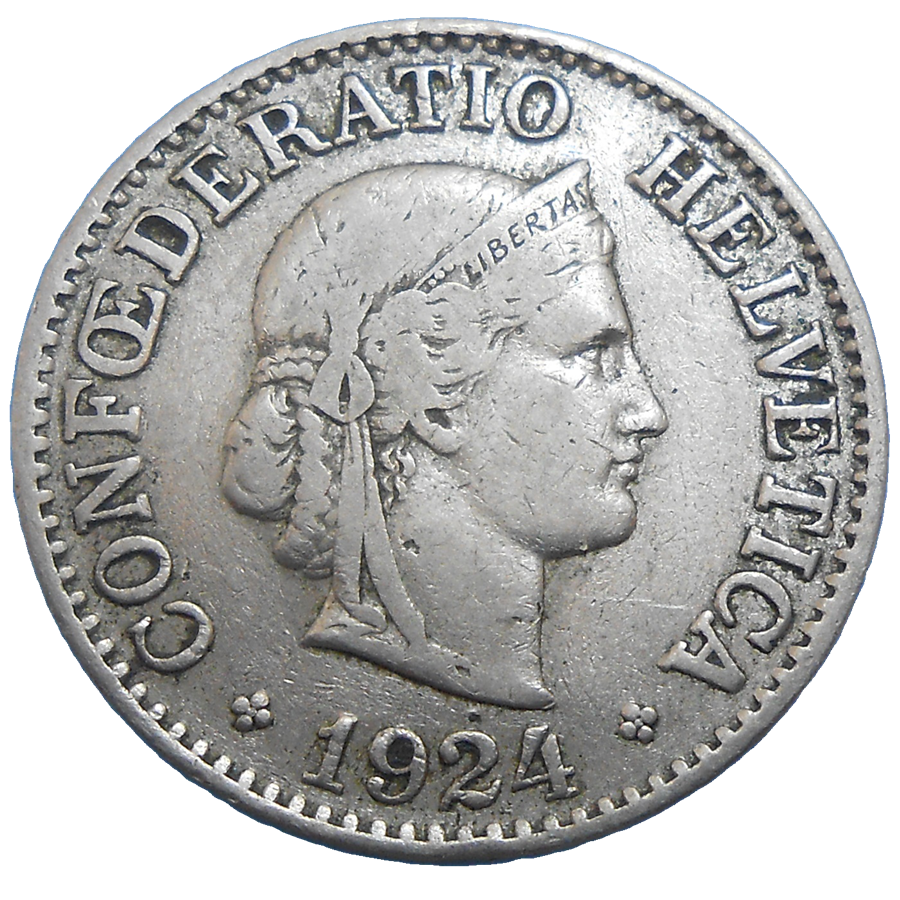 Švajčiarsko 10 Rappen 1924 B Švajčiarsko 10 Rappen 1924 B