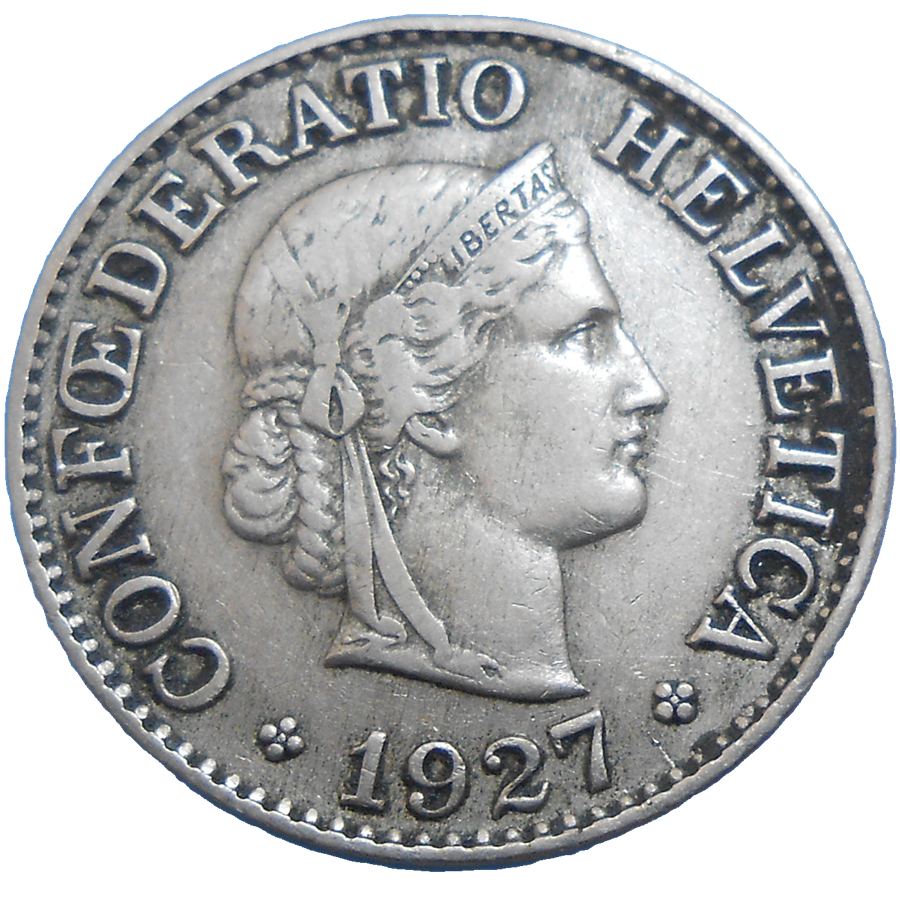 Švajčiarsko 10 Rappen 1927 B Švajčiarsko 10 Rappen 1927 B