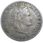 Švajčiarsko 20 Rappen 1903 B