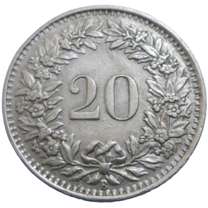 Švajčiarsko 20 Rappen 1943 B