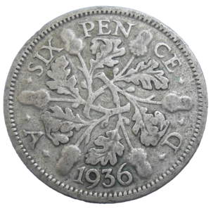 Veľká Británia 6 Pence 1936