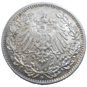 Nemecko 1/2 Mark 1916 D