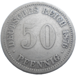 Nemecko 50 Pfennig 1876 A