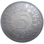 Nemecko 5 Mark 1951 D