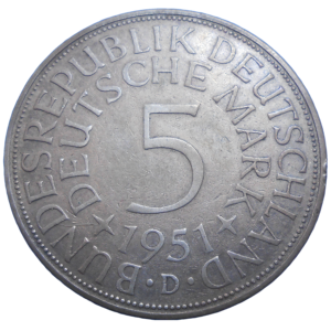 Nemecko 5 Mark 1951 D