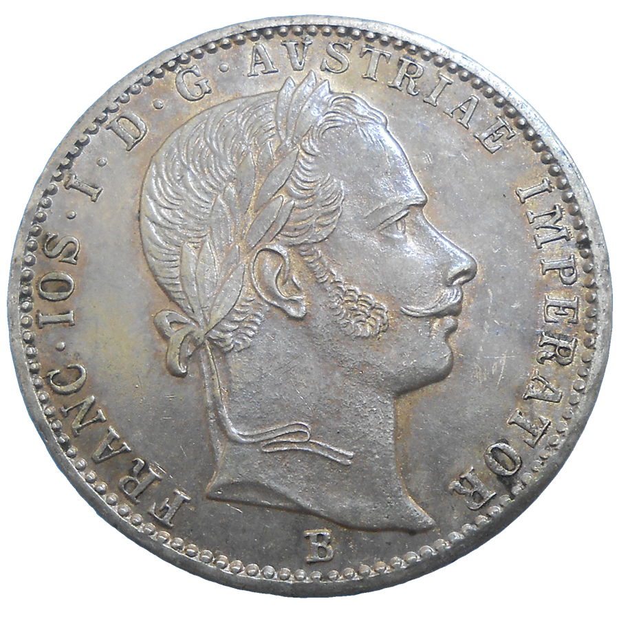 František Jozef I. 1/4 zlatník 1860 B František Jozef I. 1/4 zlatník 1860 B