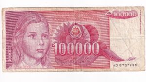 Juhoslávia 100 000 Dinara 1989