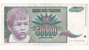 Juhoslávia 50 000 Dinara 1992