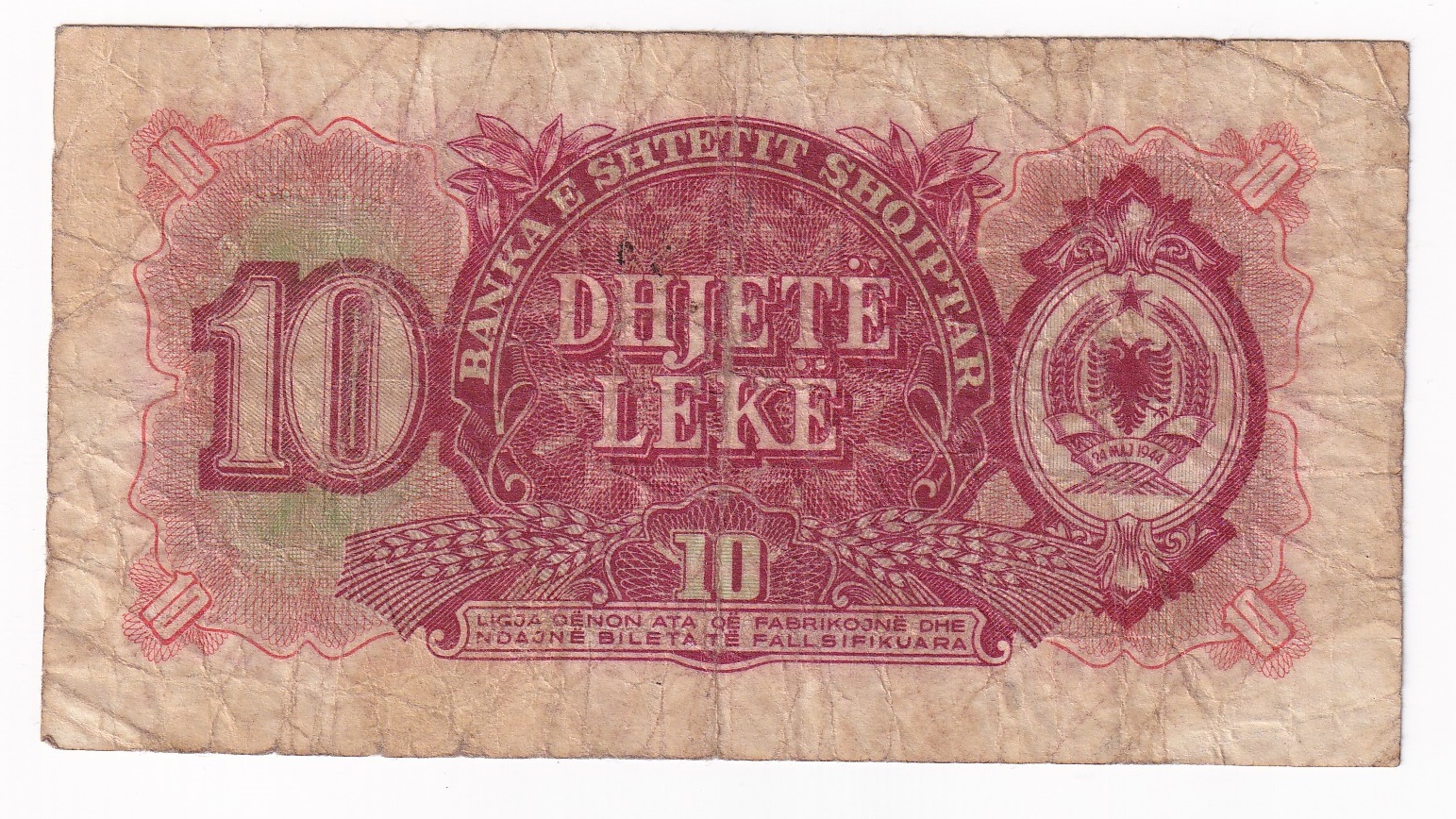 Albánsko 10 Leke 1949 Albánsko 10 Leke 1949