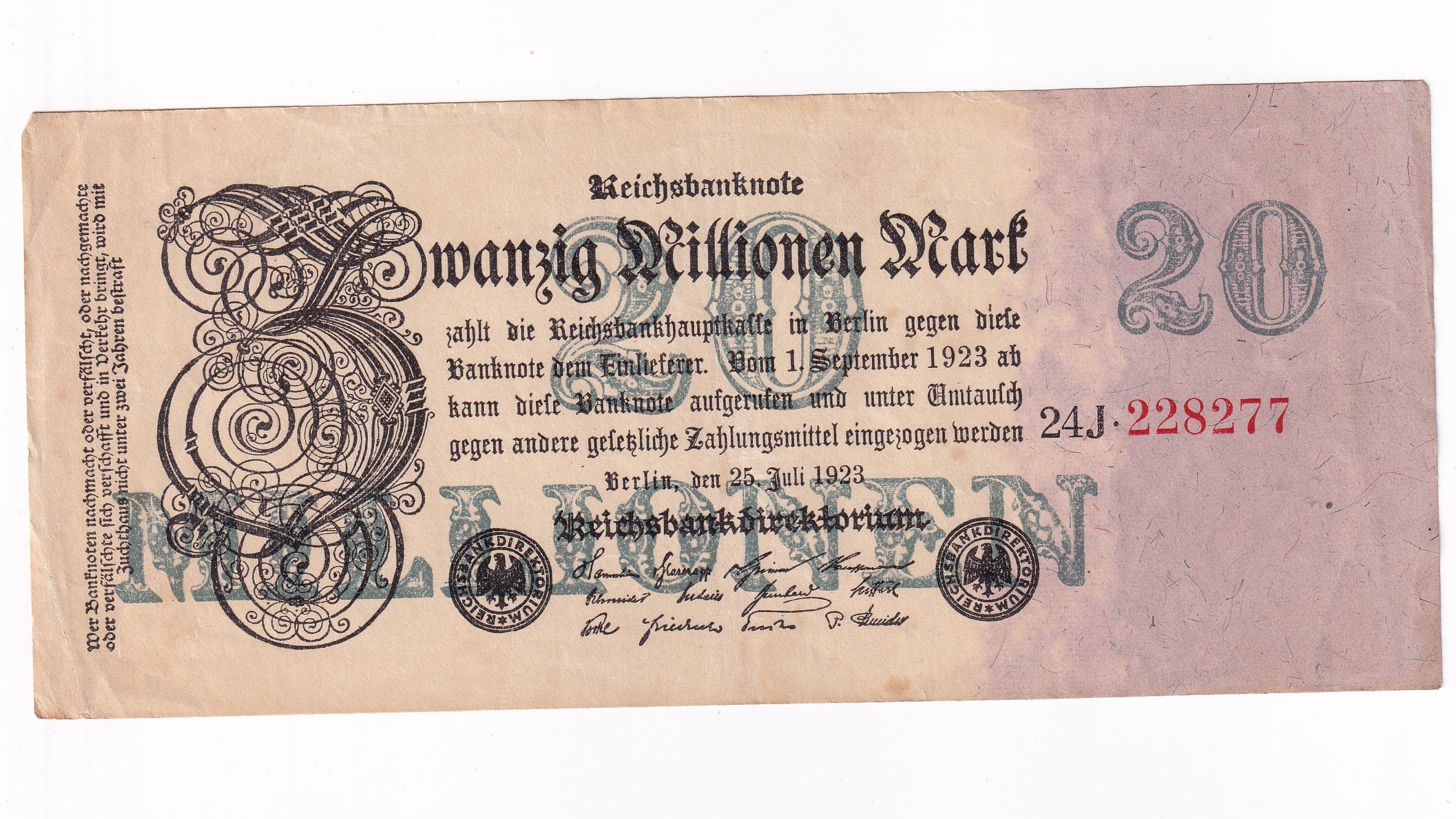 Nemecko 20 Millionen Mark 1923 Nemecko 20 Millionen Mark 1923