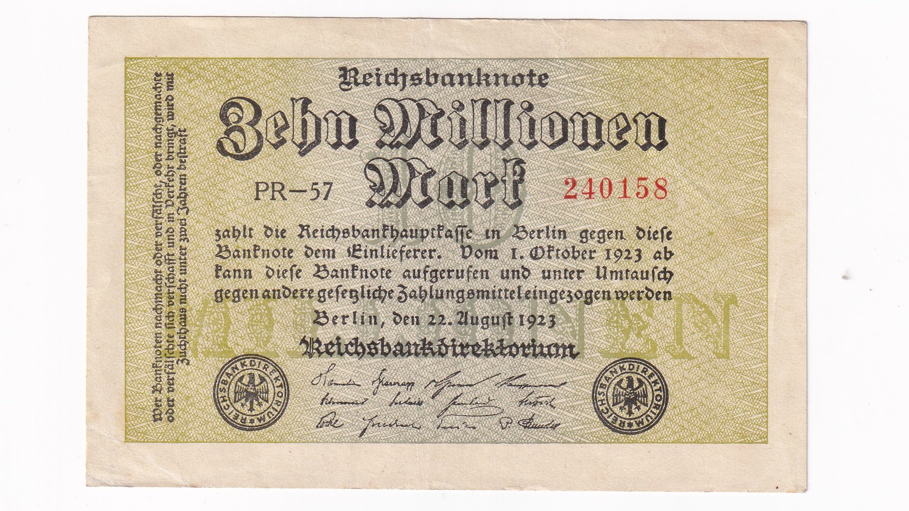 Nemecko 10 Millionen Mark 1923 Nemecko 10 Millionen Mark 1923