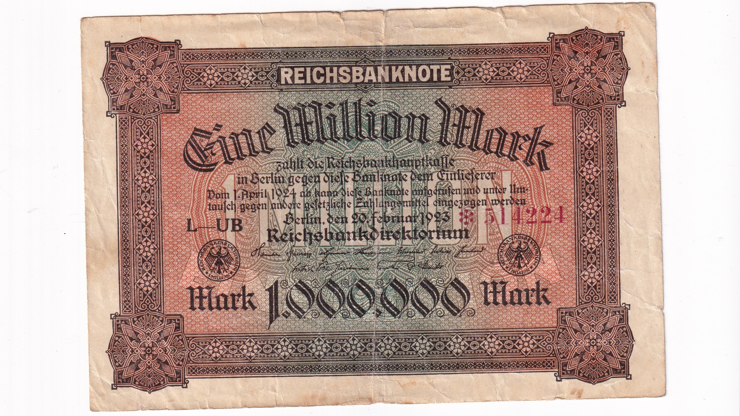 Nemecko 1 Million Mark 1923 Nemecko 1 Million Mark 1923