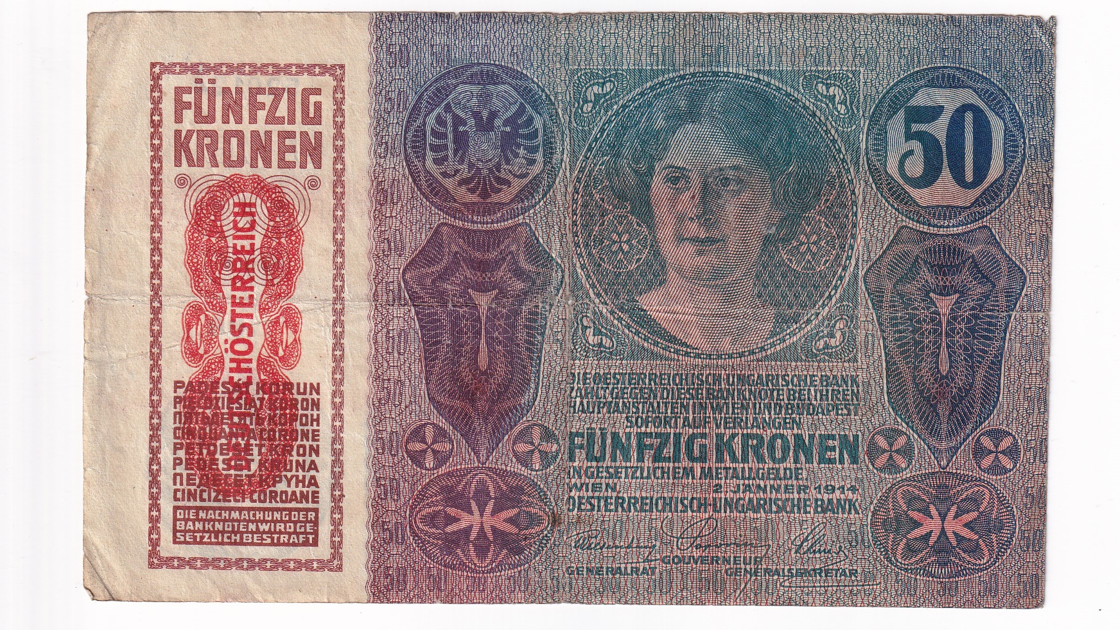 Rakúsko 50 Kronen 1914 Rakúsko 50 Kronen 1914