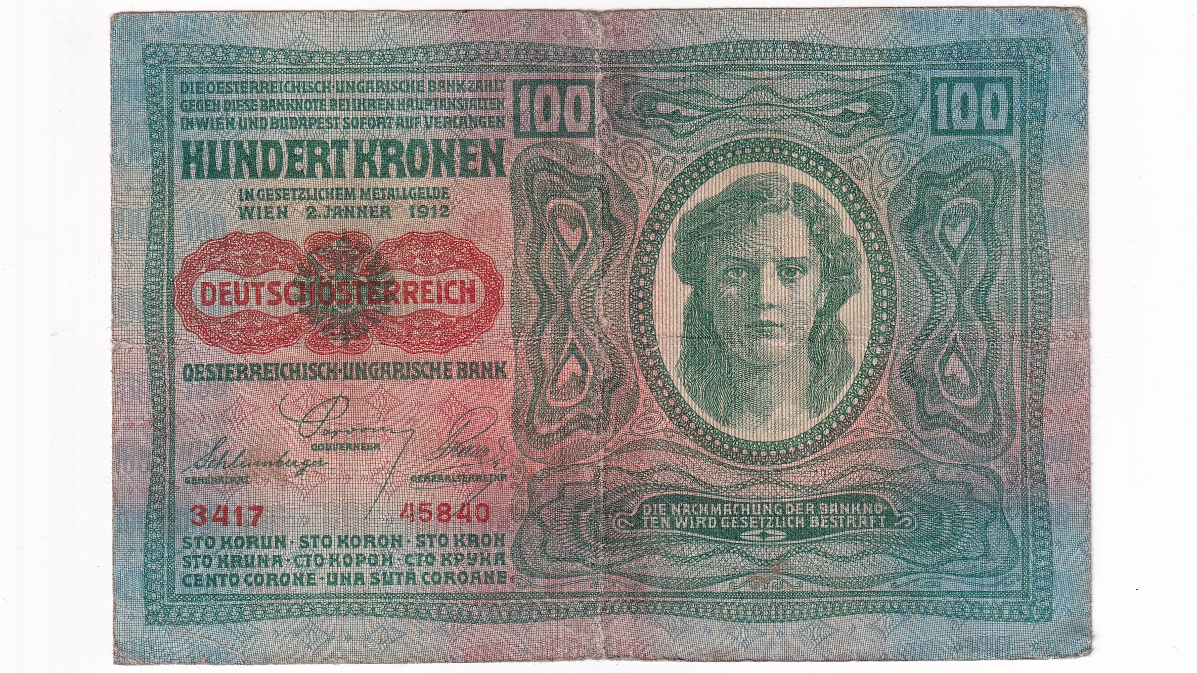 Rakúsko 100 Kronen 1912 Rakúsko 100 Kronen 1912