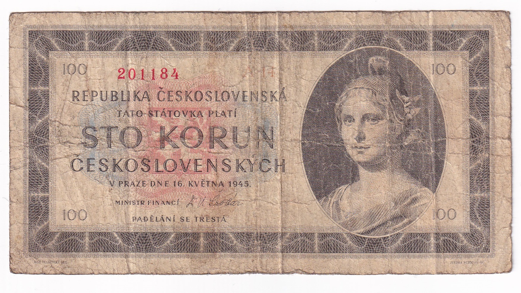 100 Korún 1945 A14 100 Korún 1945 A14