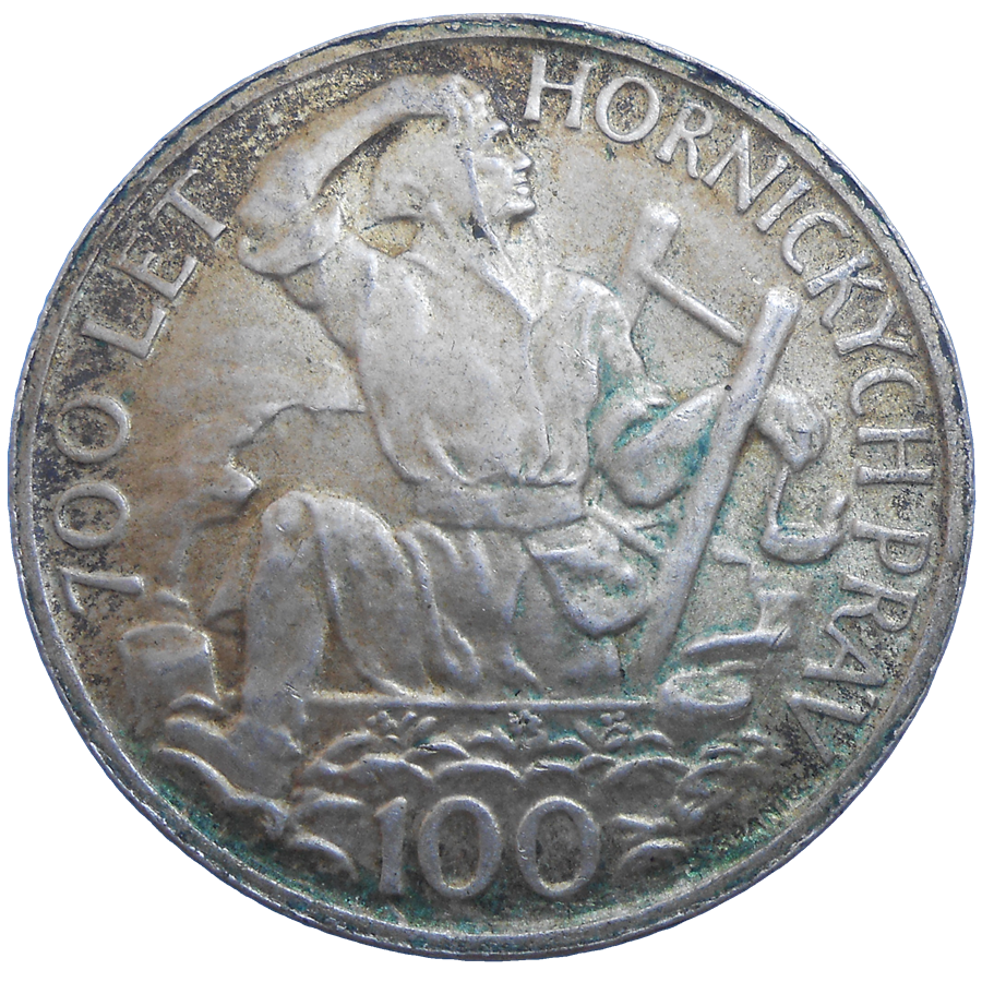 100 KČS 1949 700 let horníckych práv 100 KČS 1949 700 let horníckych práv