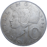 Rakúsko 10 Schilling 1969