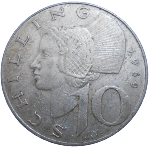 Rakúsko 10 Schilling 1969