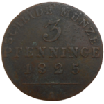 Nemecko 3 Pfennig 1825 A