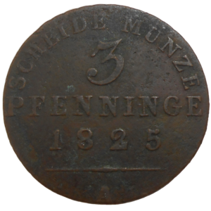 Nemecko 3 Pfennig 1825 A