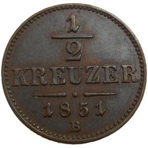František Jozef I. 1/2 grajciar 1851 B