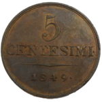 František Jozef I. 5 Centesimi 1849 M