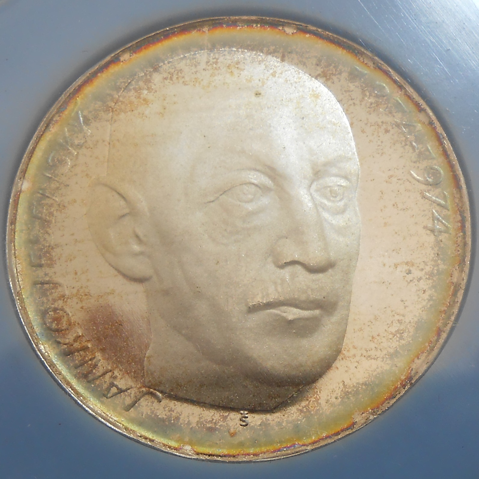 50 KČS 1974 Janko Jesenský Proof 50 KČS 1974 Janko Jesenský Proof