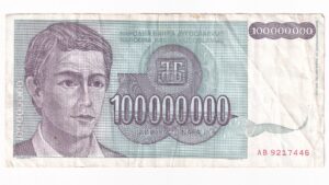 Juhoslávia 100 Miliónov Dinara 1993