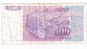 Juhoslávia 500 Dinara 1992