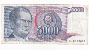 Juhoslávia 5000 Dinara 1985