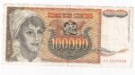 Juhoslávia 100 000 Dinara 1993
