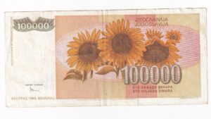 Juhoslávia 100 000 Dinara 1993