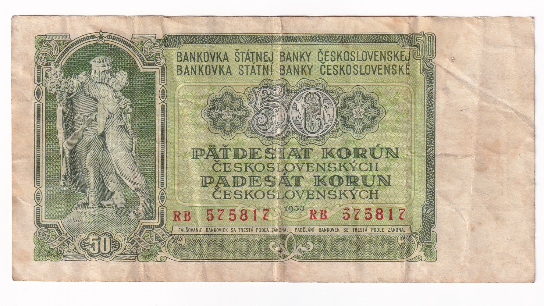 50 Korún 1953 RB 50 Korún 1953 RB