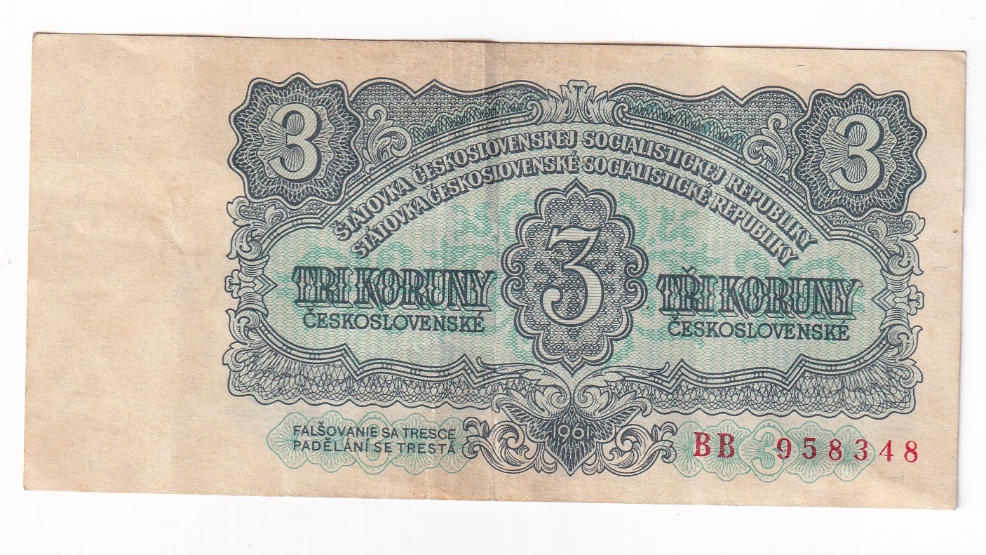 3 Koruny 1961 BB 3 Koruny 1961 BB