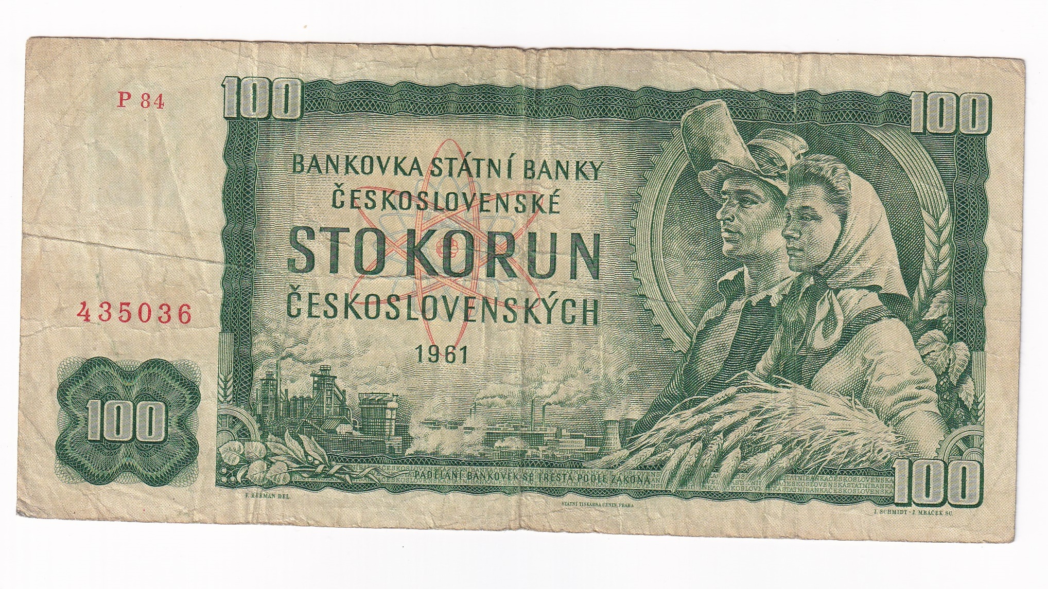 100 Korún 1961 P84 100 Korún 1961 P84