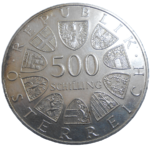 Rakúsko 500 Schilling 1986