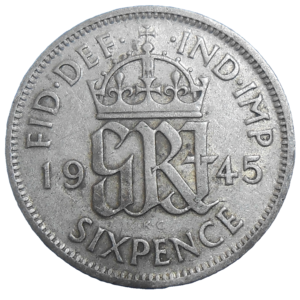 Veľká Británia 6 Pence 1945
