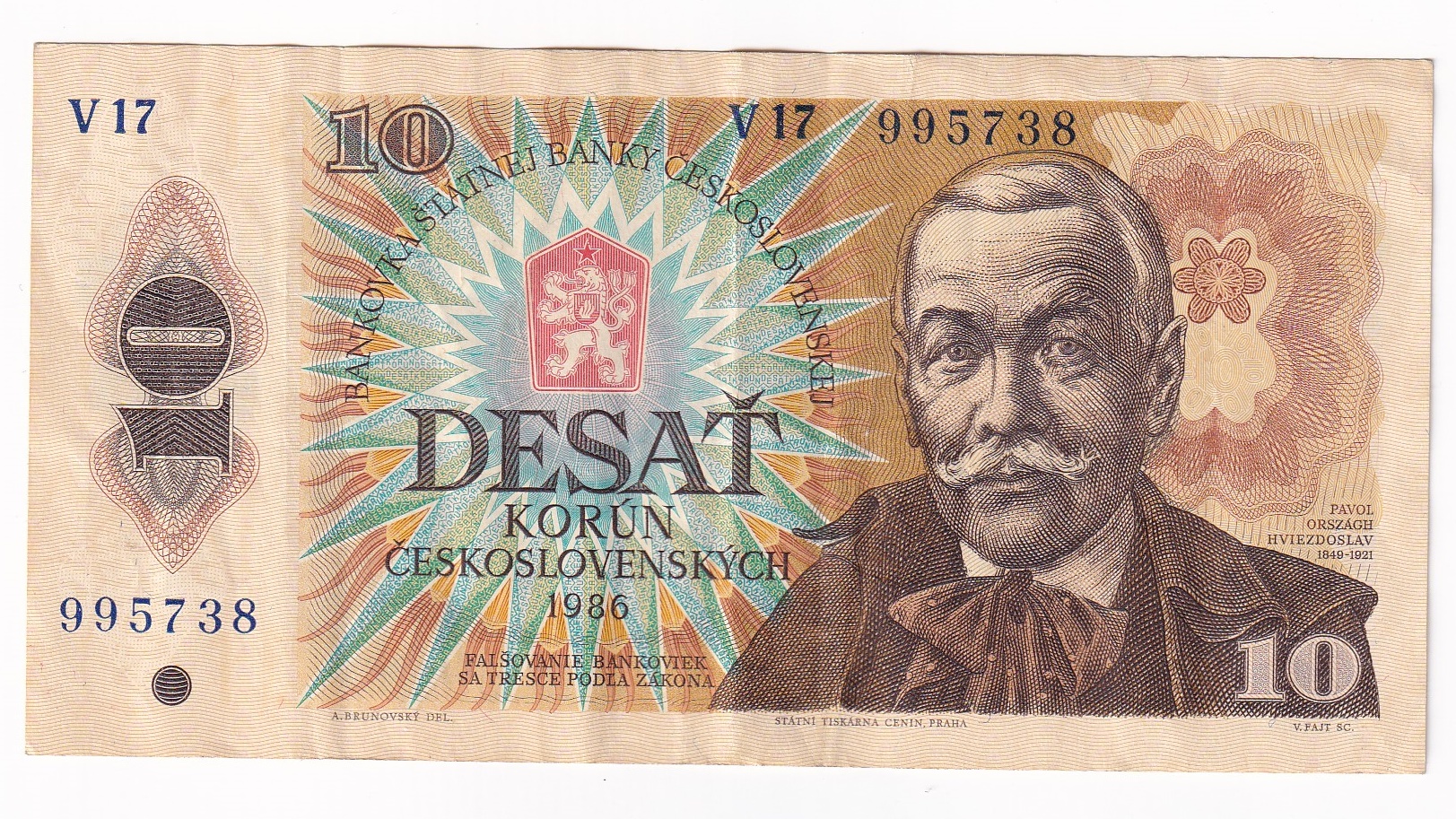 10 Korún 1986 V17 10 Korún 1986 V17