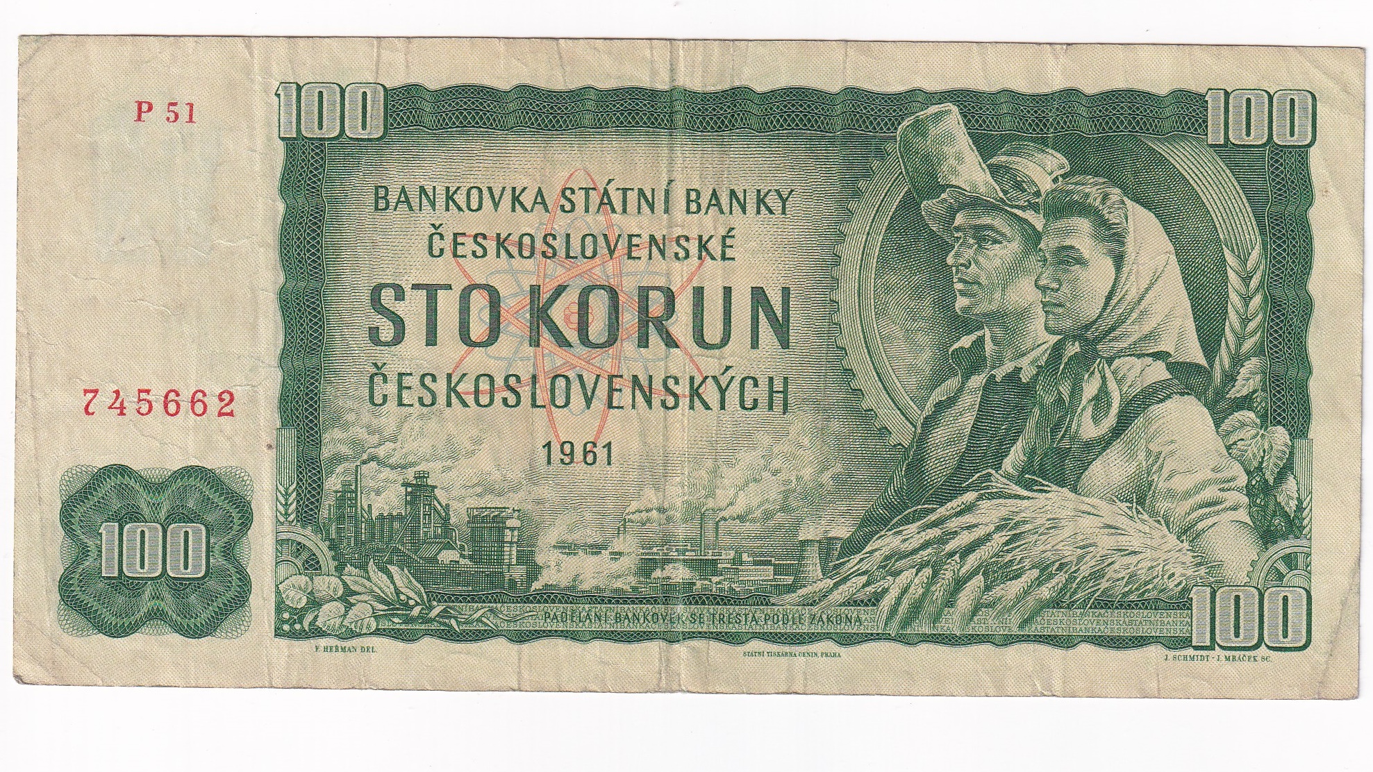 100 Korún 1961 P51 100 Korún 1961 P51
