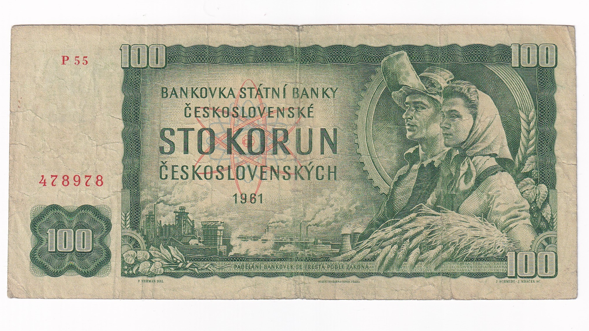 100 Korún 1961 P55 100 Korún 1961 P55